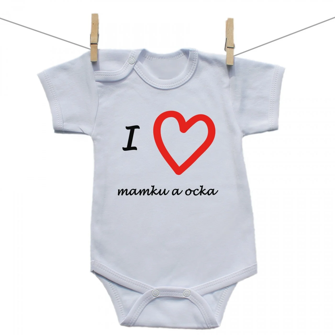 Boodyy Body s krátkym rukávom I love mamku a ocka Veľkosť: 68