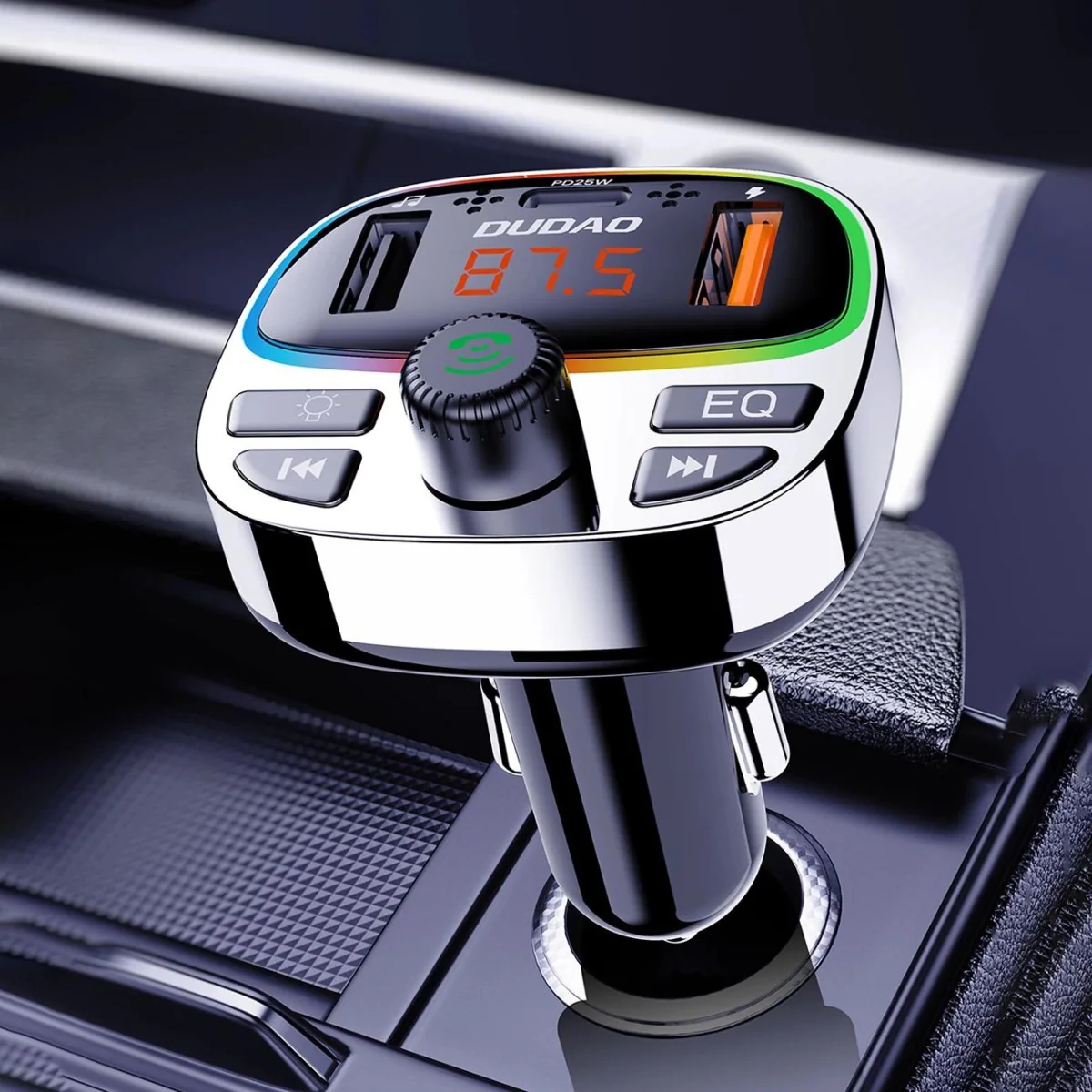Dudao R2PRO Plus Bluetooth Transmitter autonabíjačka, čierna/strieborná á