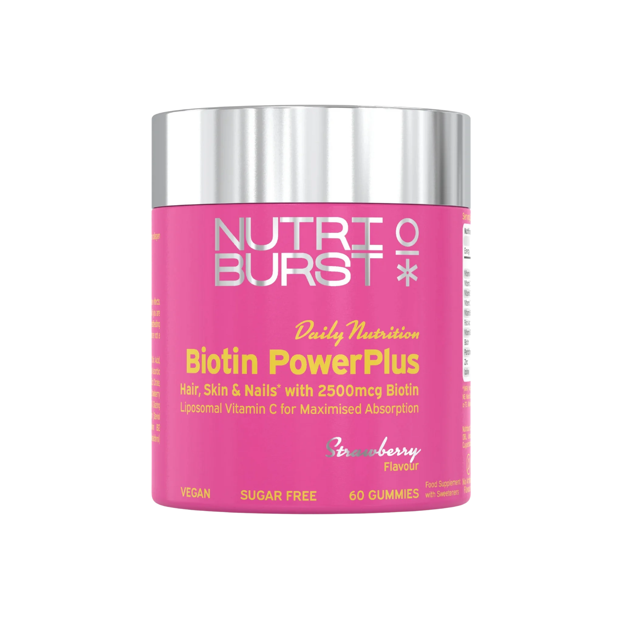 Nutriburst Biotin PowerPlus gummies jahoda 60 ks