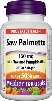 Webber Naturals Prostata Saw Palmetto 160 mg 1×60+30 tbl, výživový doplnok
