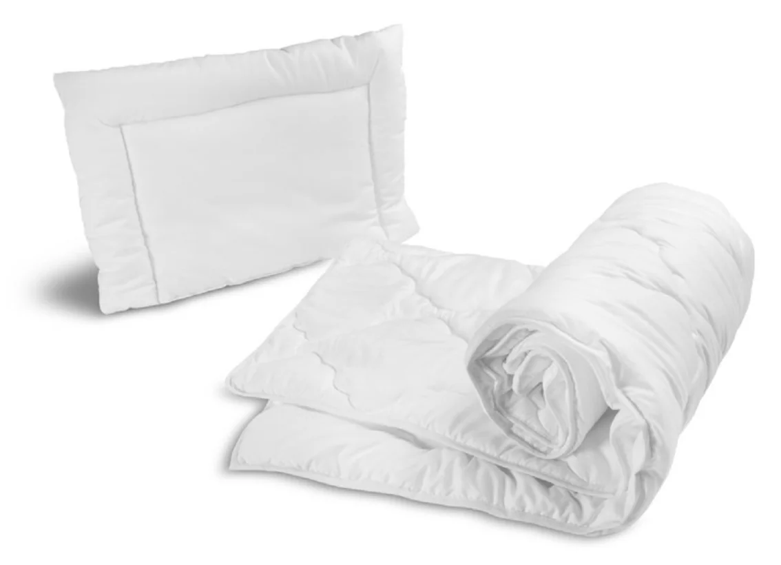 Detská 2D sada prikrývka a vankúš DELUXE do postieľky 135x100, 40x60cm - biela