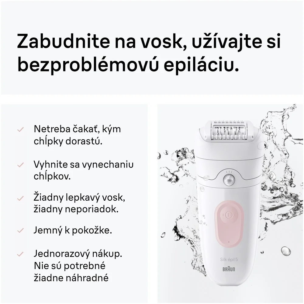 Braun Silk·épil 5 5-000 epilátor na mokré a suché použitie, svetloružový 1 ks