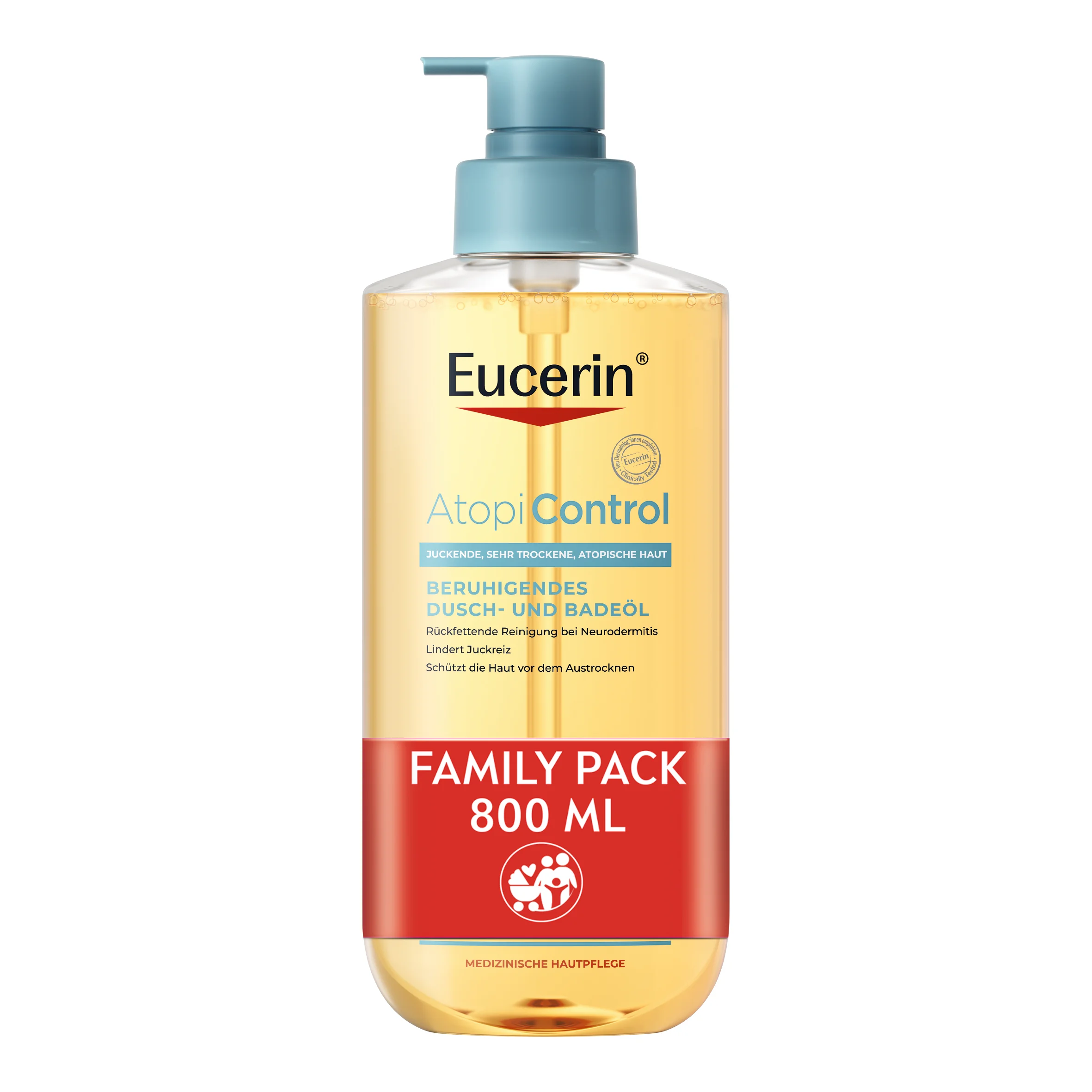 Eucerin AtopiControl Sprchový olej FAMILY PACK 2×400 ml