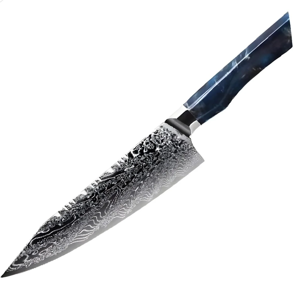 Damaškový kuchynský nôž Seiryuu-Kiritsuke Modrá, 20,5 cm