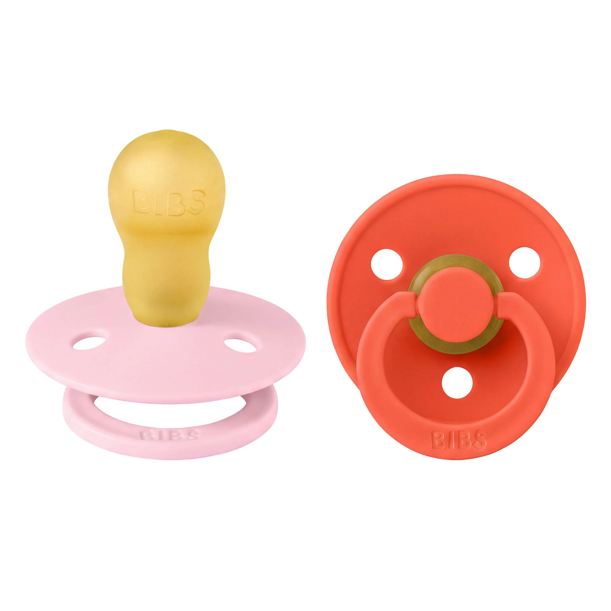 BIBS Colour cumlík z prírodného kaučuku 2ks – veľkosť 3 Baby Pink / Tango
