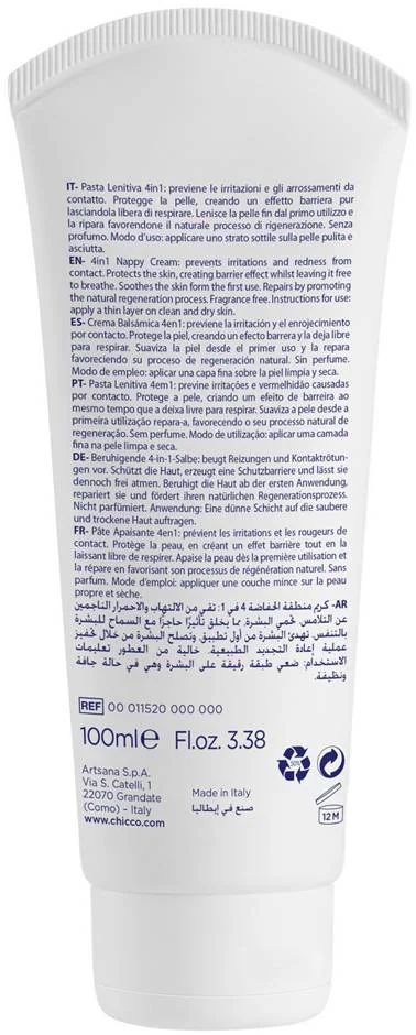 CHICCO Krém na detský zadoček Natural Sensation so zinkom a pantenolom 100ml, 0m+ 1×100 ml, detský krém na zadoček
