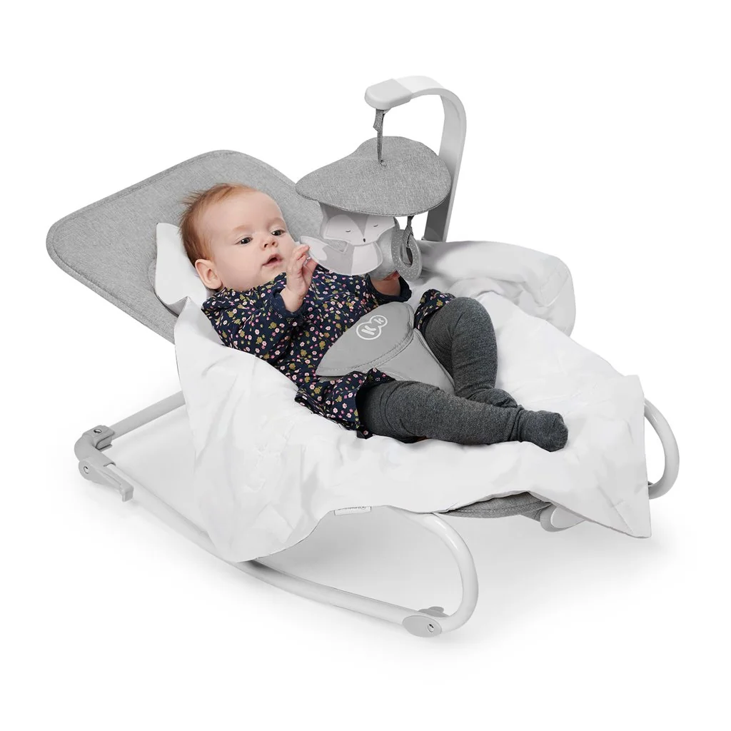 Kinderkraft FELIO 2 vibrujúce húpatko s melódiami Stone Grey 0m+, do 9 kg