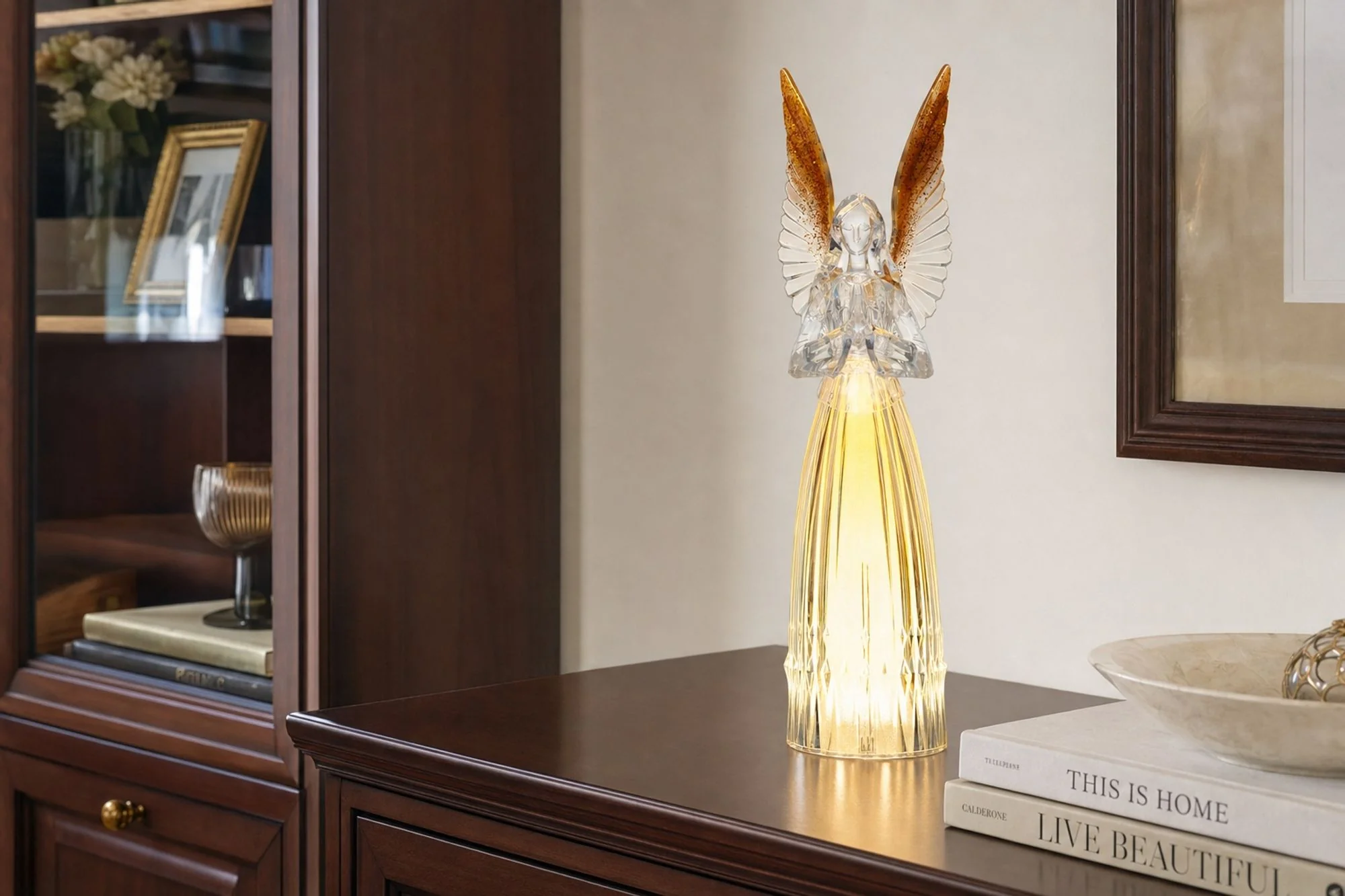 MagicHome vianočný LED anjel, 1 ks 3 LED teplá biela, IP20, 16,5x11,5x41,5 cm