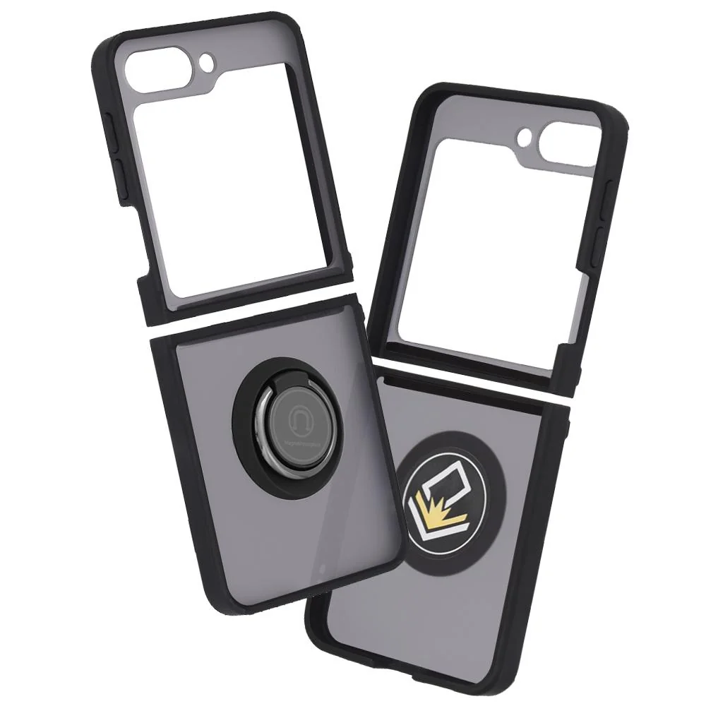 Puzdro Glinth pre Samsung Galaxy Z Flip5 - Čierna Stojan s magnetickou podporou