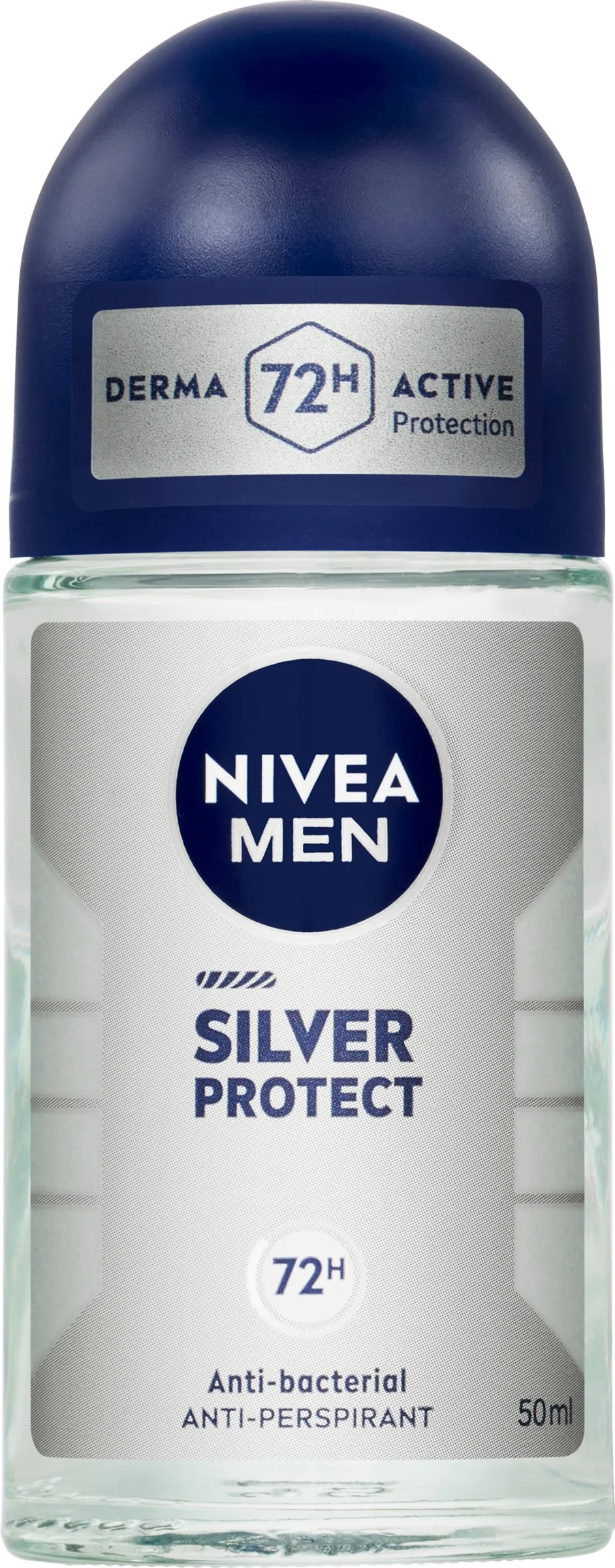 NIVEA MEN Anti-perspirant SILVER PROTECT 1×50 ml, guľôčkový antiperspirant, 48 h výdrž