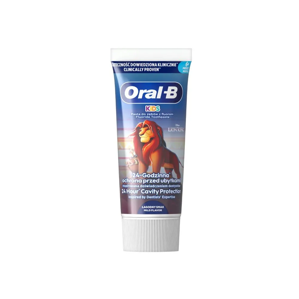 Oral-B Kids Leví Kráľ zubná pasta pre deti od 6 mesiacov do 6 rokov, ovocná príchuť 60 ml