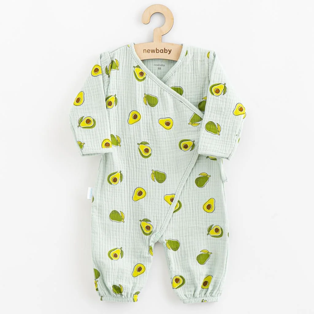 Dojčenský mušelínový overal New Baby Avocado 56 (0-3m), 20C55395