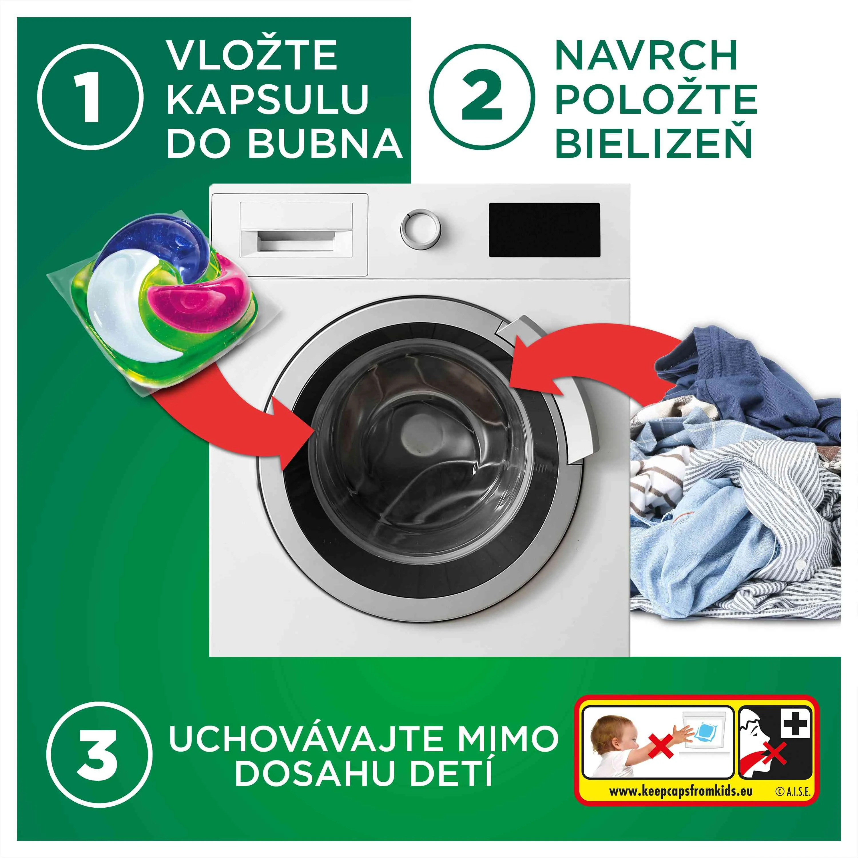 Ariel ULTRA POWER PODS, Kapsule Na Pranie S Tekutým Pracím Prostriedkom, 45 Pranie, Color+ 1×45 ks