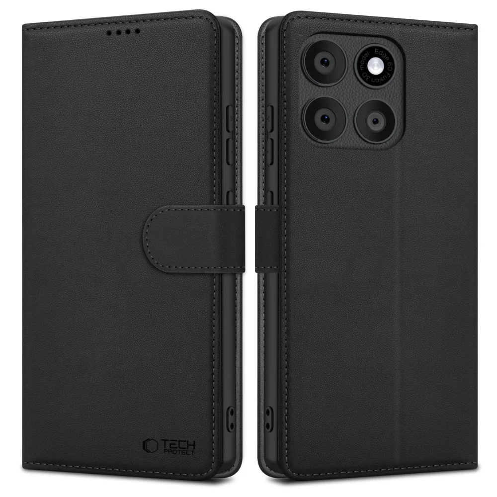 Tech-Protect Wallet knižkové puzdro na Motorola Edge 60 Fusion, čierne Čierna