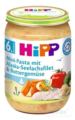 HiPP Príkrm Mini cestoviny s Al.treskou v zelenine 1×190 g, zeleninový príkrm od ukonč. 5. m