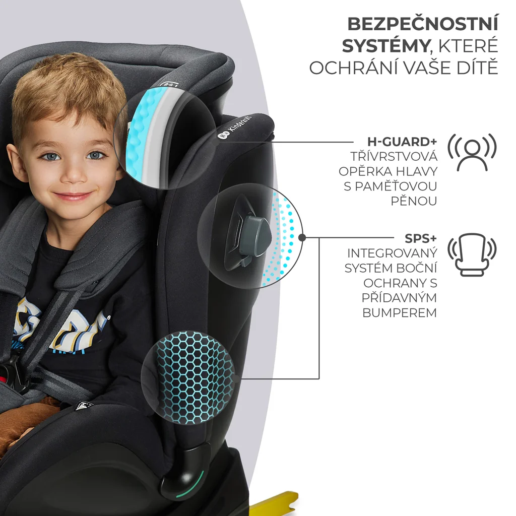 KINDERKRAFT SELECT Autosedačka Xrider i-Size 40-125 cm Black 1×1 ks, autosedačka