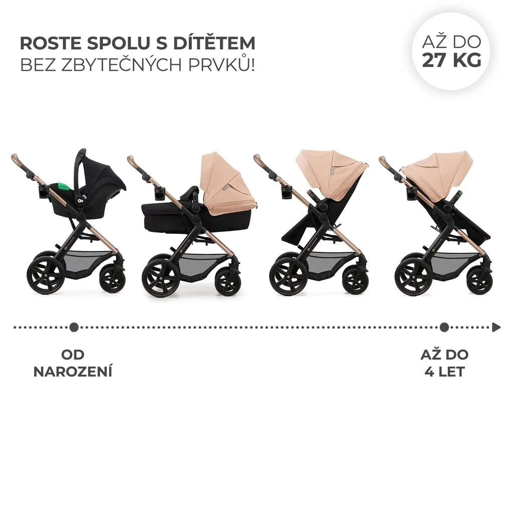 Kočík kombinovaný Moov 2 3v1 Sand Beige - penové kolesá
