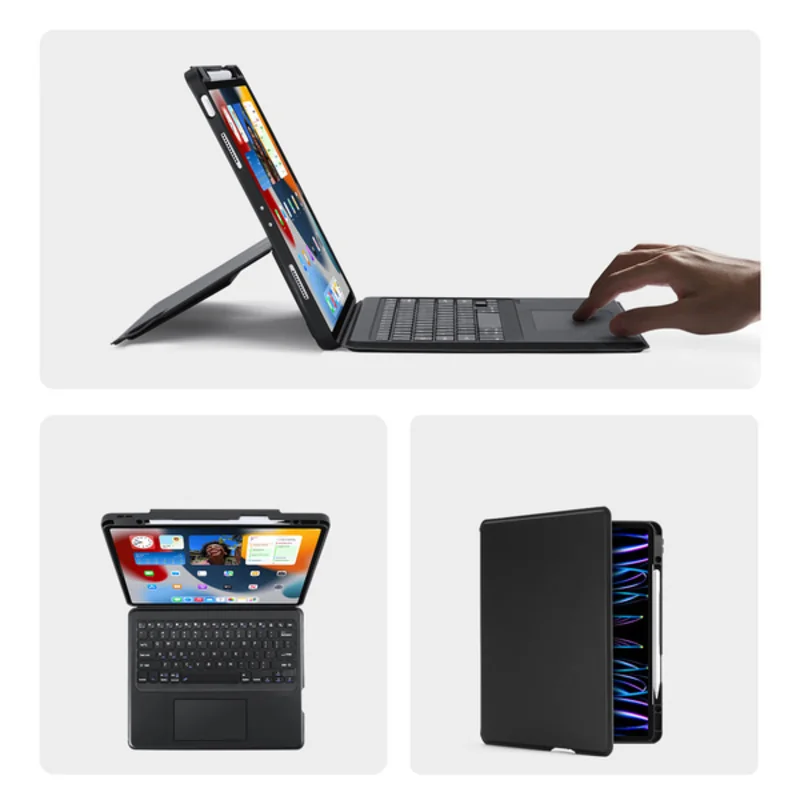Dux Ducis DK puzdro s klávesnicou na iPad Pro 12.9'' 2020/2021/2022, čierne ierne