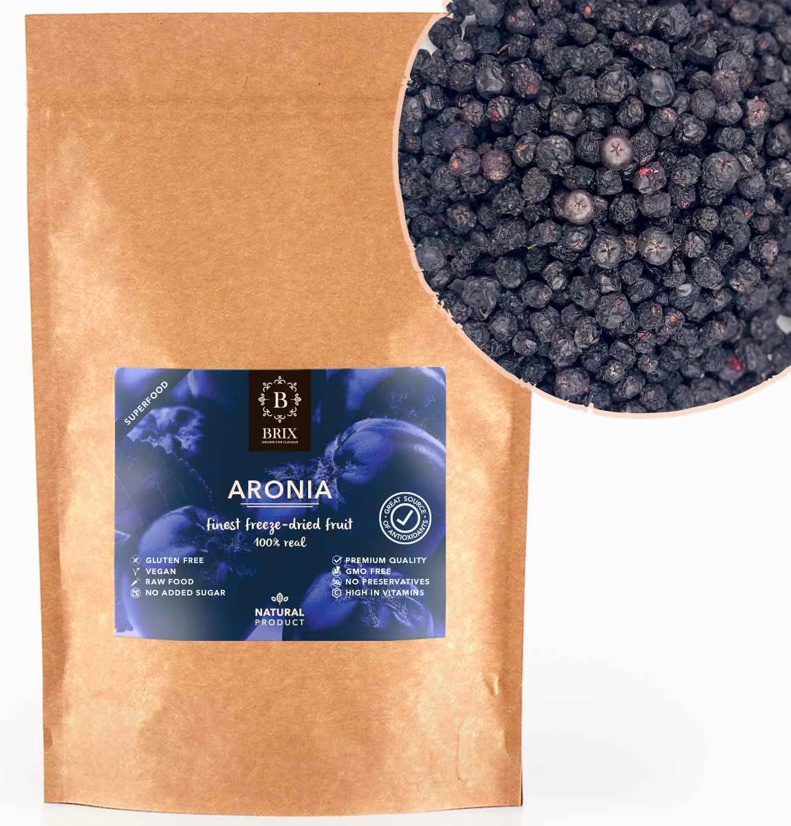 Brix Mrazom sušená arónia 155g 1×155 g, mrazom sušené ovocie