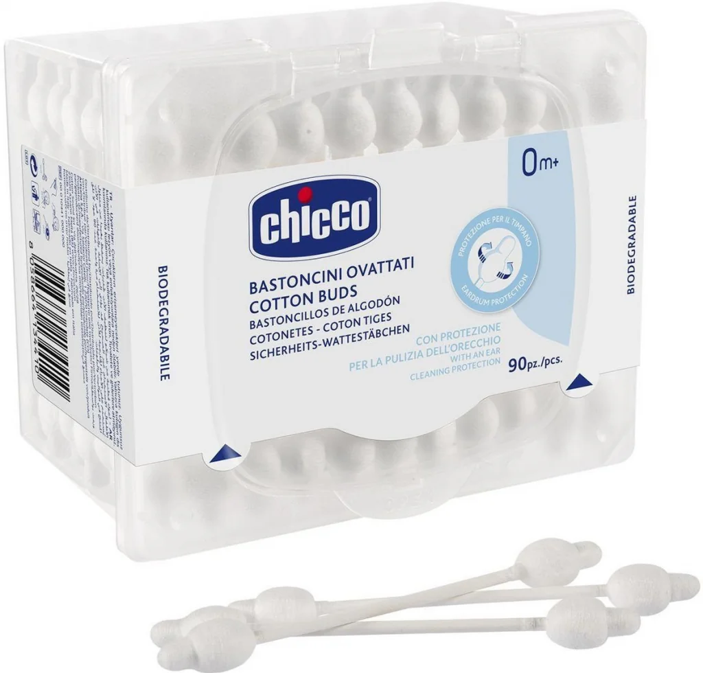 Chicco Tyčinky vatové anatomické 90 ks 1×90 ks, vatové tyčinky