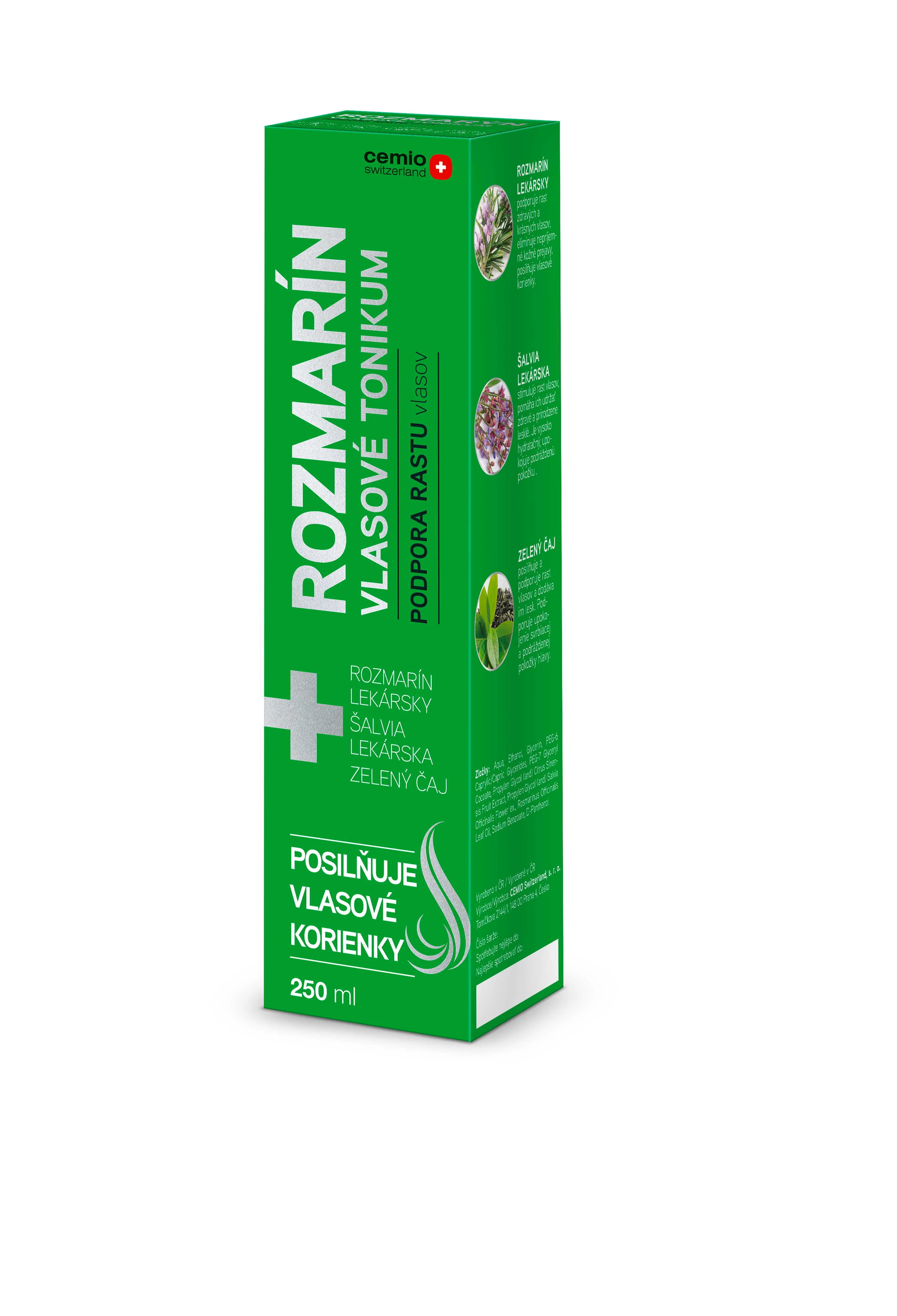Cemio ROZMARÍN vlasové tonikum na podporu rastu vlasov 250 ml