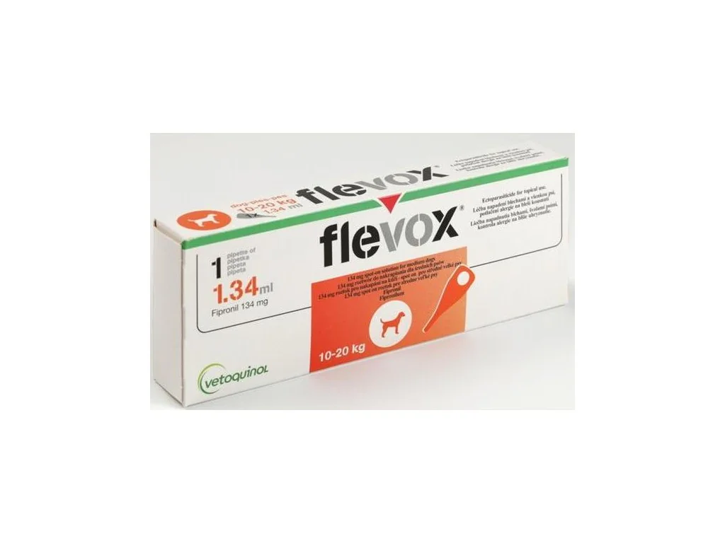FLEVOX M 134MG 10-20KG A.U.V. 1×1,34ml, antiparazitikum, 10-20kg