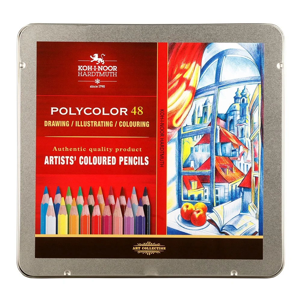 Umelecké pastelky POLYCOLOR 3826/48 v plechu 48 ks v balení