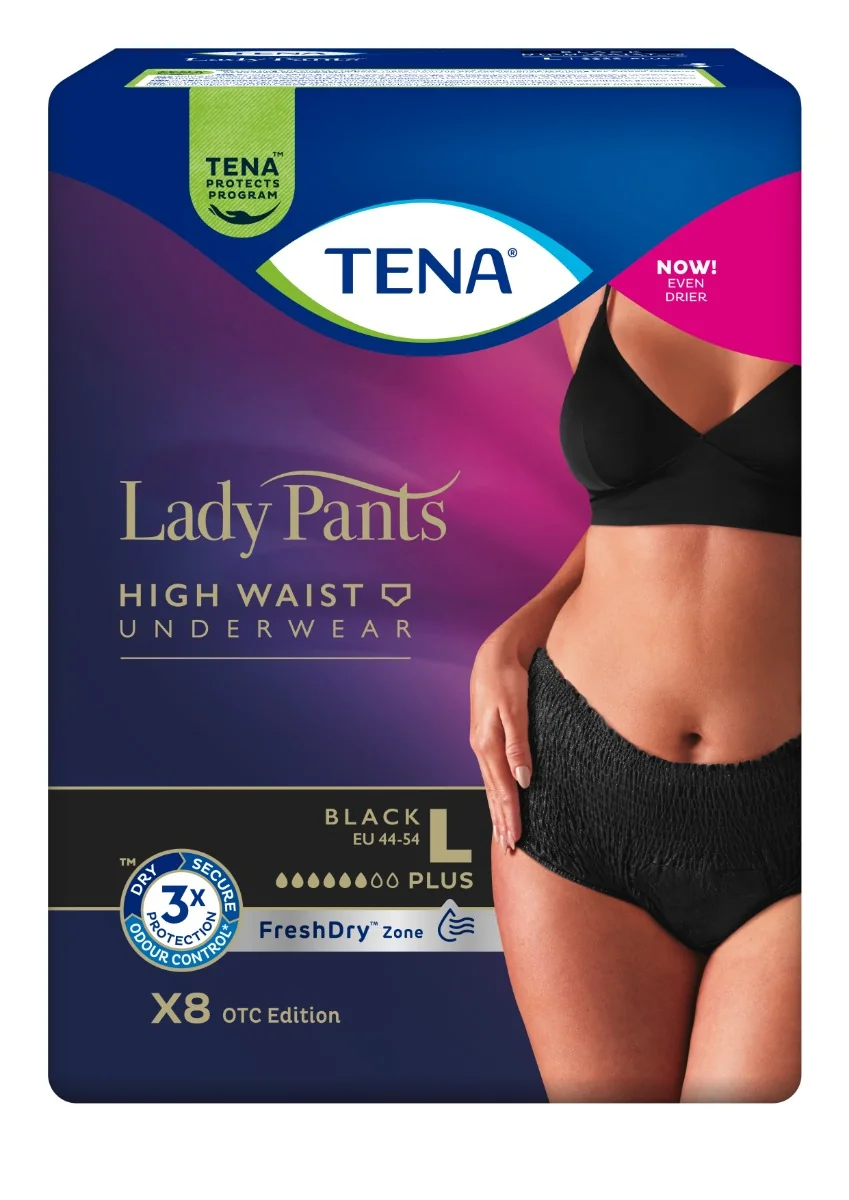 TENA LADY PANTS+ NOIR L 1×8 ks, nohavičky L
