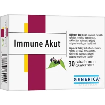 GENERICA Immune Akut cmúľacie tablety 1×30 tbl, výživový doplnok