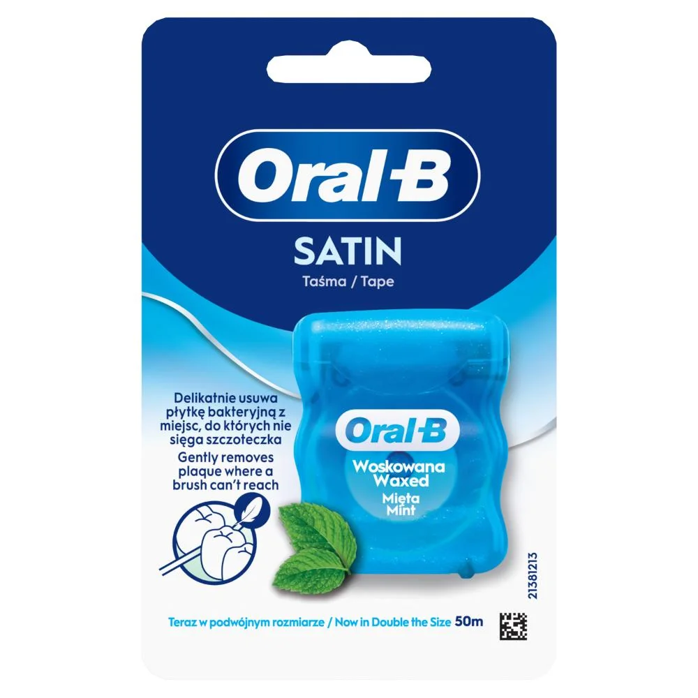 Oral-B Satin Tape voskovaná dentálna niť, mätová príchuť, 50 m 1 ks
