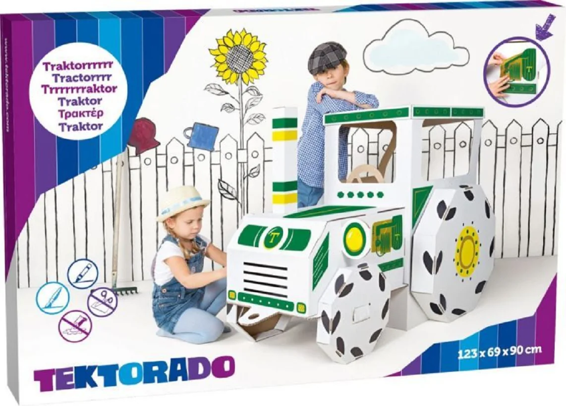 Detský kartónový traktor