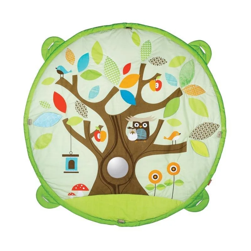 Deka na hranie 5 hračiek, vankúšik Treetop Friends green-brown 0m+