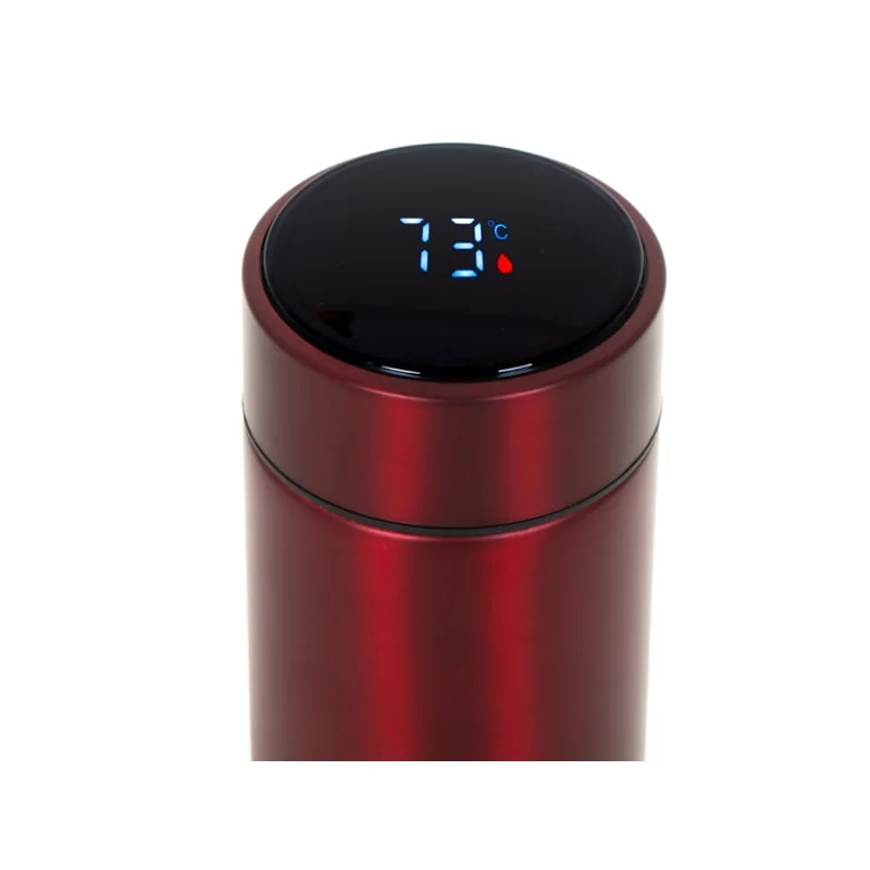 Termoska s LED teplomerom - 500ml čierna bordová