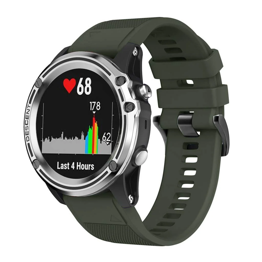 Silicone Acton remienok na Garmin Fenix 5s / 5s Plus army green