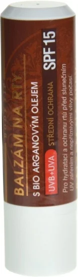 VIVACO Balzam na pery s argánovým olejom SPF15 v tyčinke 1×4,2 g, hydratácia pier