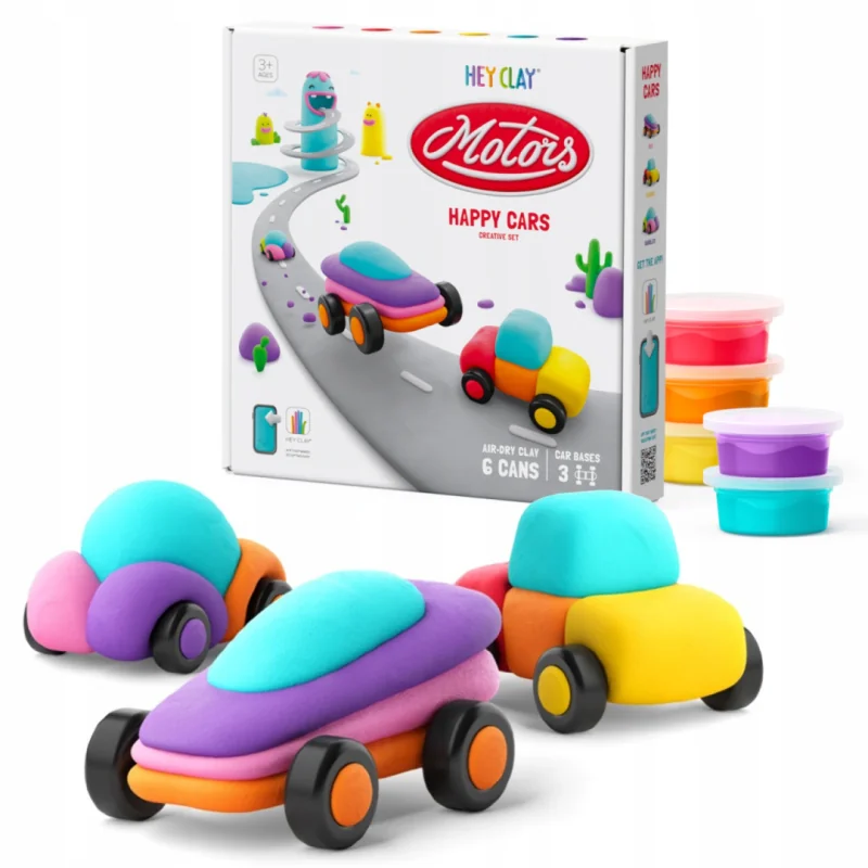 HEY CLAY Happy Cars modelovacia hmota – sada Autá