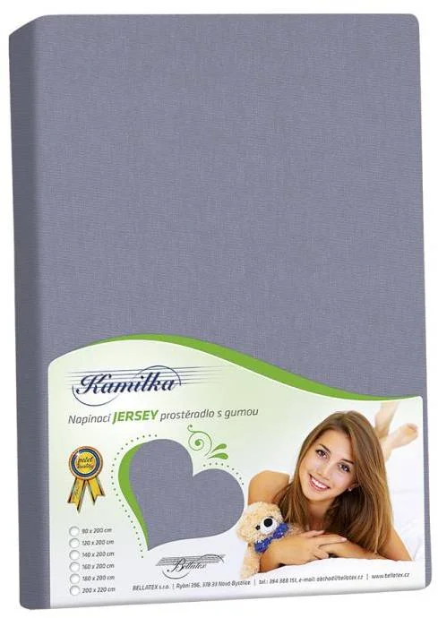 JERSEY prestieradlo 90x200x40cm 044 šedá 1×1 ks, posteľná plachta