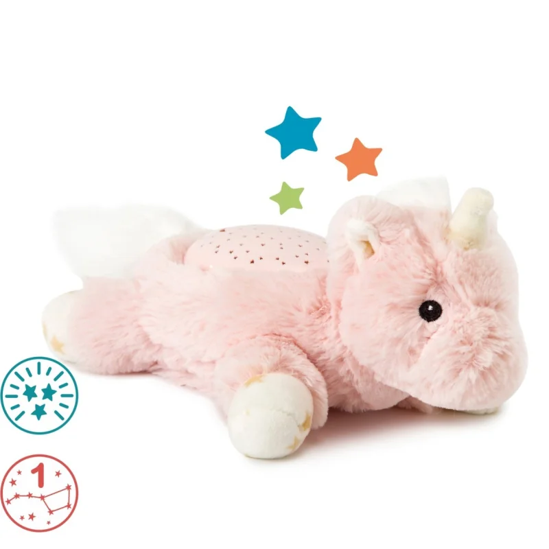 CLOUD B Dream Buddies nočné svetielko plyšové Jednorožec Ella ružový 0m+