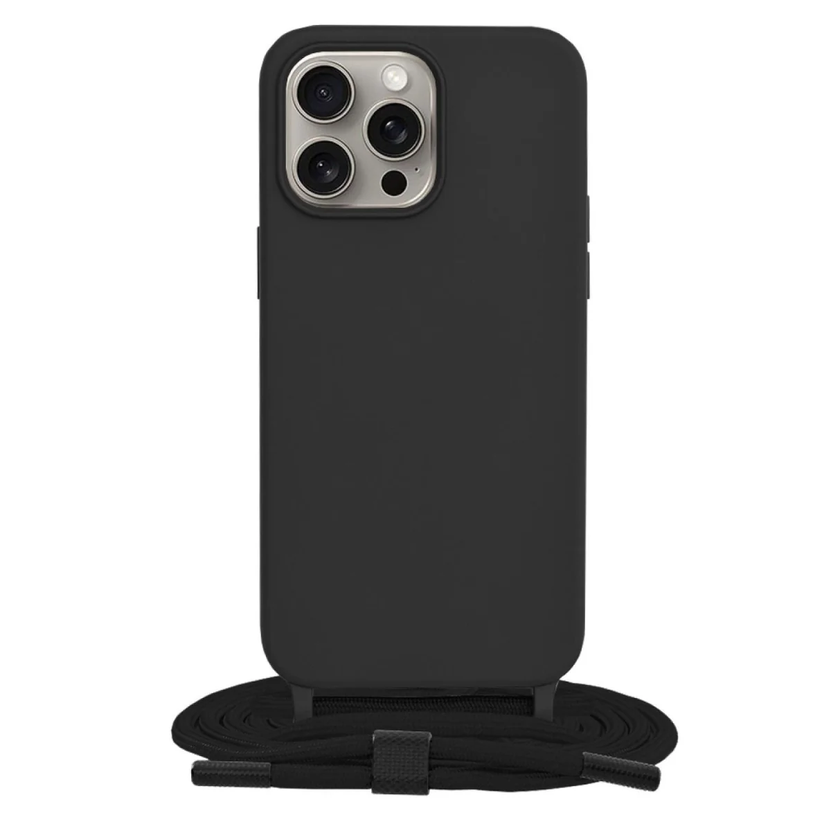Puzdro s crossbody šňurkou pre iPhone 15 Pro Max - Čier
