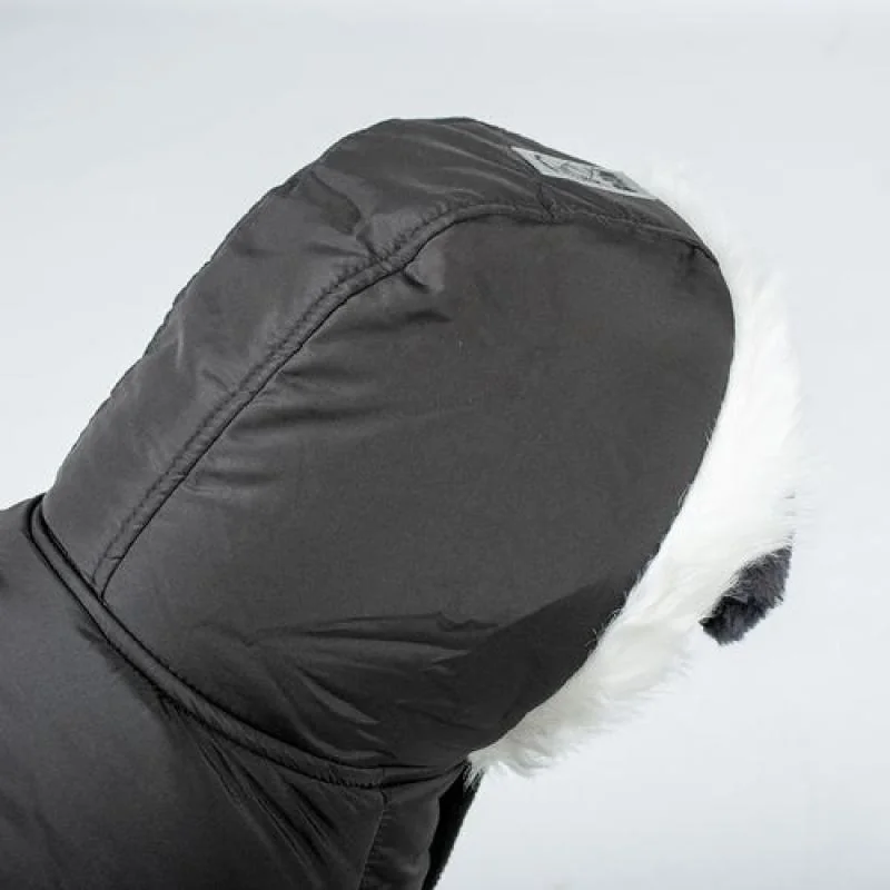 DUVO+ zimná bunda s kapucňou pre psov XS 30cm čierna