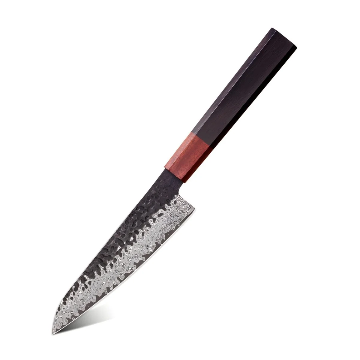 Damaškový kuchynský nôž Utility 15 cm, VG-10, Red Wood & Ebony