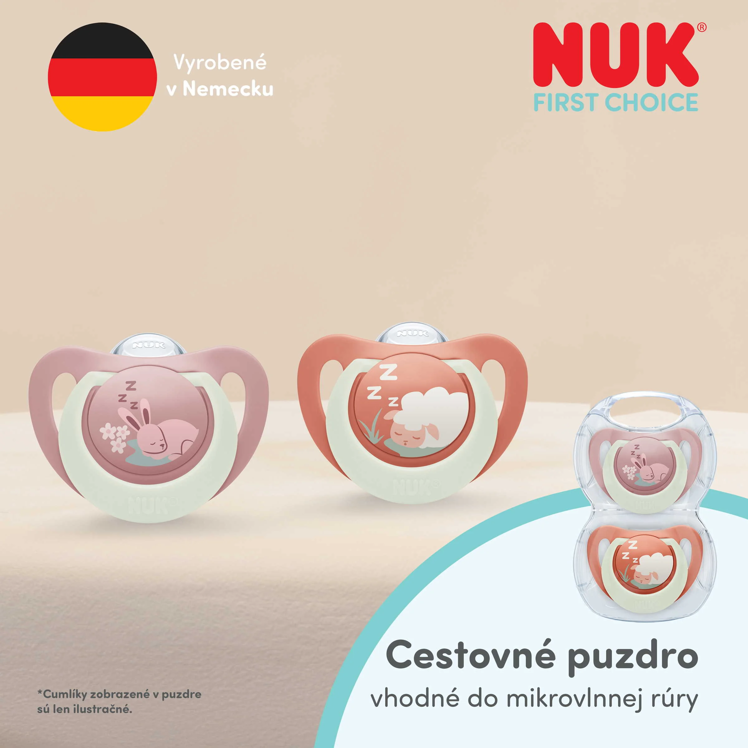 NUK cumlík First Choice Night BUNNY/SHEEP 0-6m 2 ks