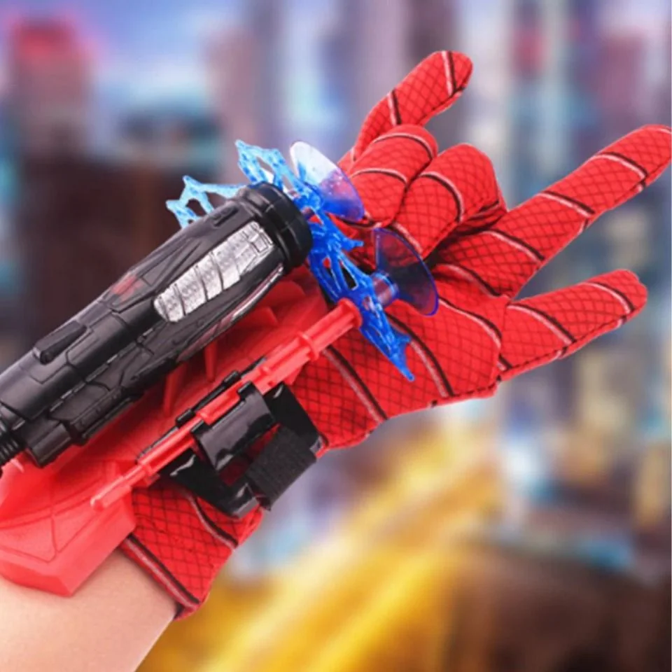 Detské rukavice v štýle Spidermana s vystreľovačom šípok