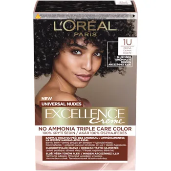 L'Oréal Paris Excellence Creme Universal Nudes permanentná farba na vlasy 1U Čierna 1×1 ks, farba na vlasy
