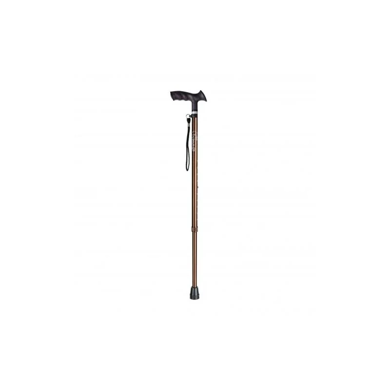 Timago vychádzková palica s ergonomickou rukoväťou a pútkom ELEGANT, hnedá