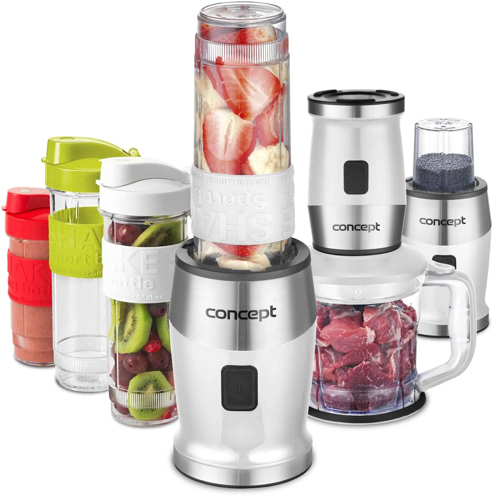 Concept SM3391 smoothie maker + chopper + mlynček 700 W WHITE 2 x 570 ml + 400 ml 1×1 ks, smoothie maker