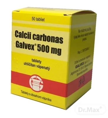 Calcii carbonas Galvex 500 mg 1×50 tbl, výživový doplnok