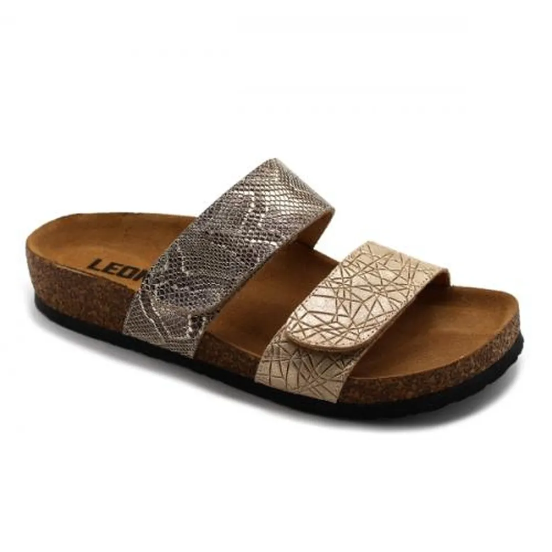 Leon 4000 Dámska zdravotná celokožená obuv s prackou 39 - 25cm, zlatý had, 2,0 cm