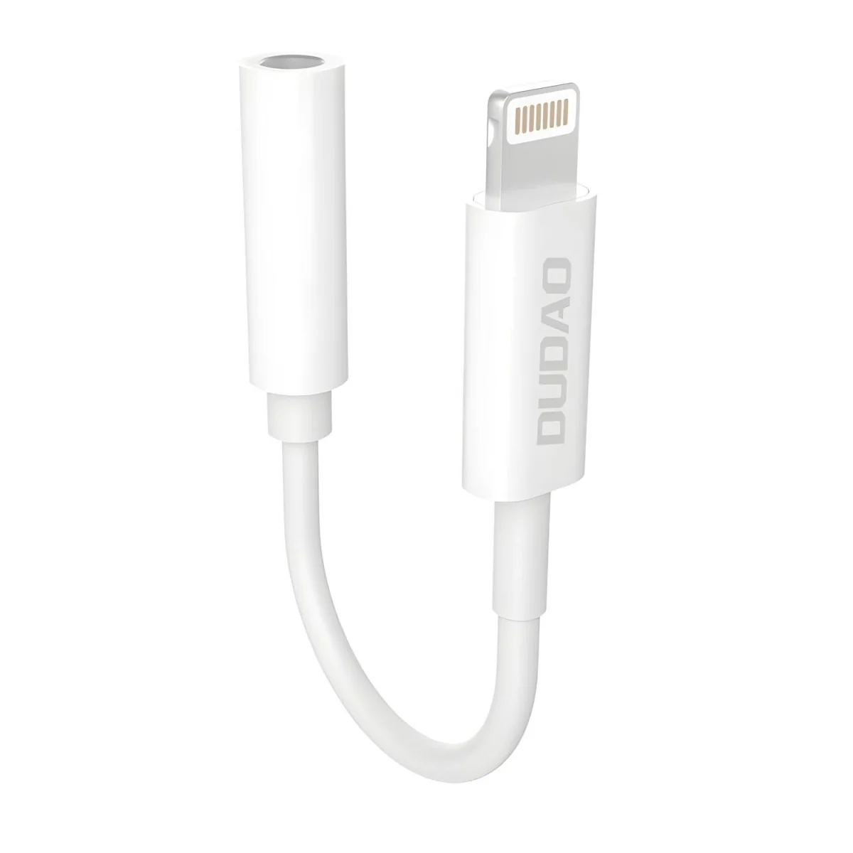 Audio adaptér Lightning na 3,5 mm jack - 10 cm - Biela