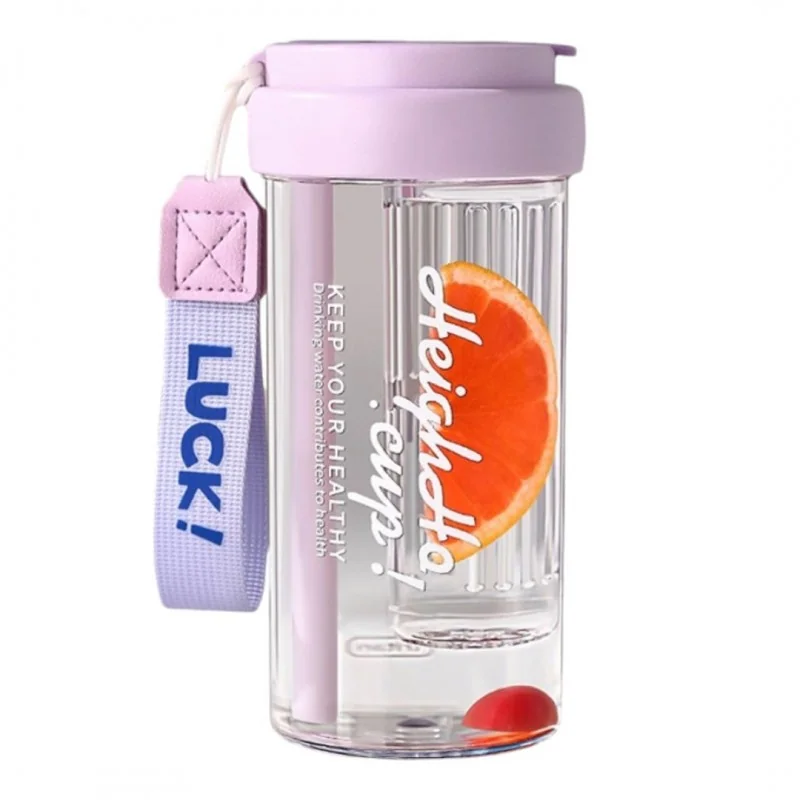 Livefy pohár so slamkou Simple 600ml, fialový 